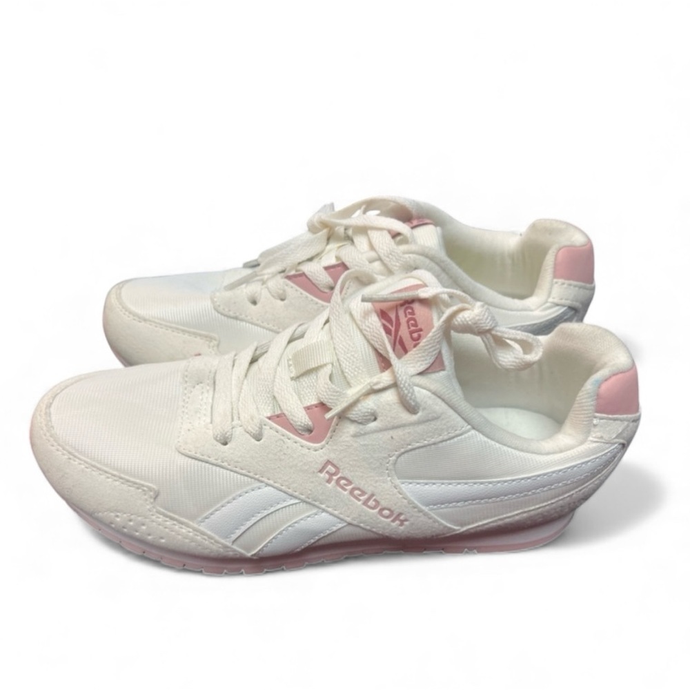 Sz 5 Reebok Classic White and Pink Trainers